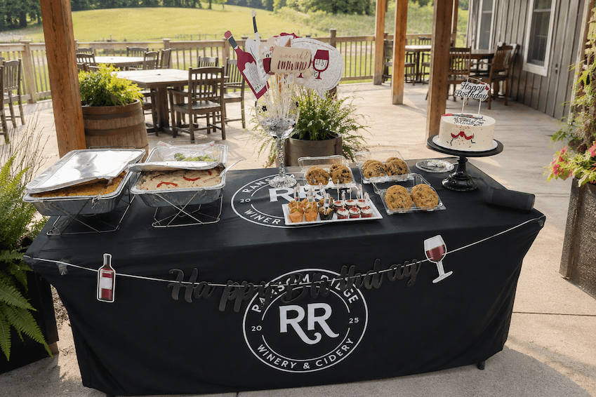 outdoor event table set up