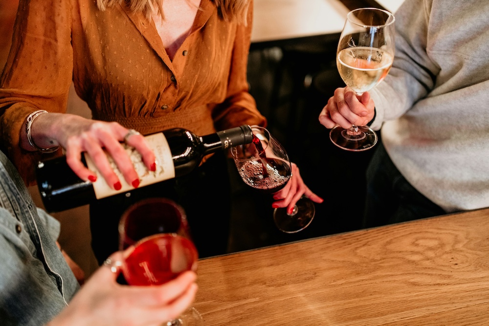 couple drinking wine