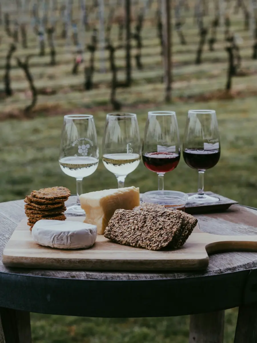 wine and cheese table