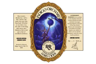 Indigo Orchard Indigo orchard hard cider label