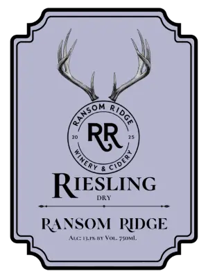 Dry riesling front label Dry Riesling label